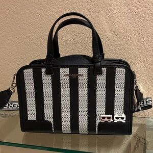 Karl Lagerfeld Black and White Crossbody Bag